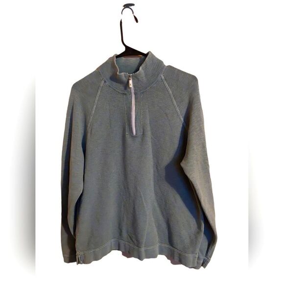 Tommy Bahamas Men's Seaform Green Pullover 1/4 Zip Jacket Size Medium - Picture 1 of 6